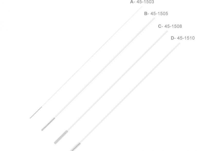 Os quatro modelos da escova, identificados de A a D com os códigos 45-1503, 45-1505, 45-1508 e 45-1510